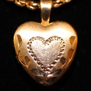 14K GF Vintage Gold Filled Heart Locket Pendant